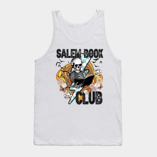 "Salem Book Club" Skeleton Reading Tank Top